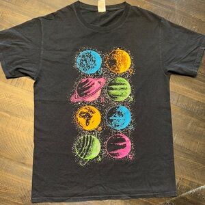 VTG FOTL Fruit of The Loom
Graphic Planet Solar System T-Shirt -Black Small